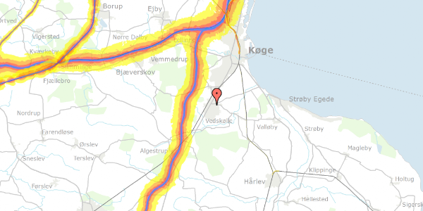 Trafikstøjkort på Elmevej 17, 4681 Herfølge