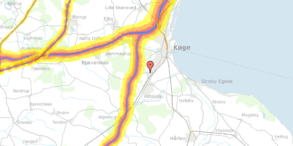 Trafikstøjkort på Eskemosevej 5, 4681 Herfølge