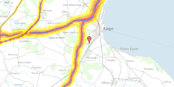 Trafikstøjkort på Eskemosevej 27, 4681 Herfølge