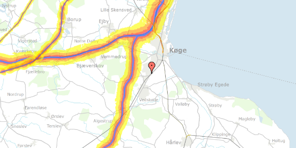 Trafikstøjkort på Fanøvej 11, 4600 Køge