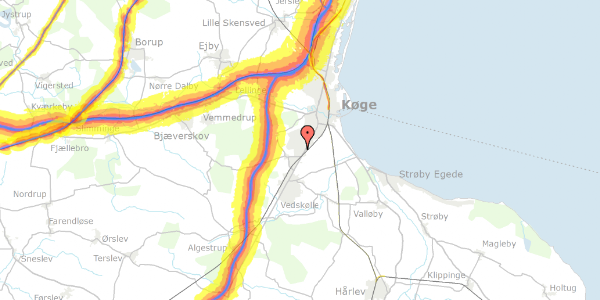 Trafikstøjkort på Fynsvej 10B, 4600 Køge