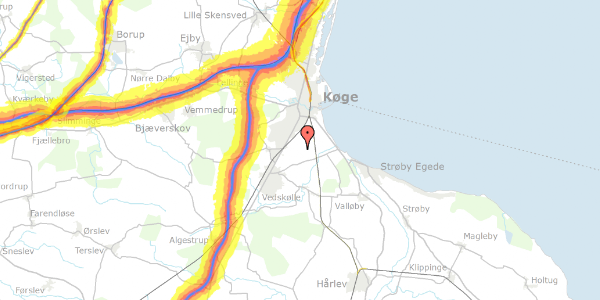 Trafikstøjkort på Gammel Hastrupvej 19, 4600 Køge