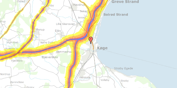 Trafikstøjkort på Gennervej 4, 4600 Køge