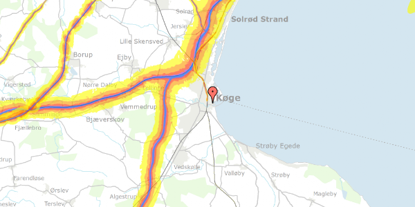 Trafikstøjkort på Havnen 17B, 1. th, 4600 Køge