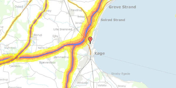 Trafikstøjkort på Hedelyng 23, 4600 Køge