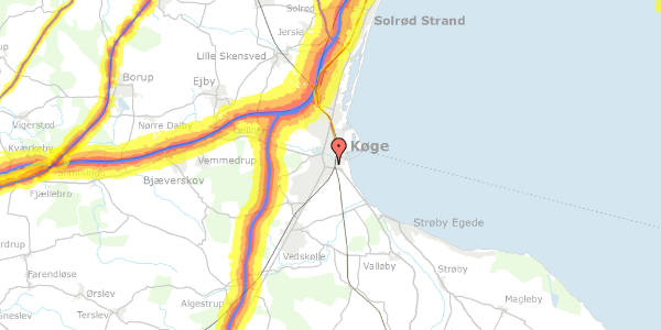 Trafikstøjkort på Ingemannsvej 12, 4600 Køge