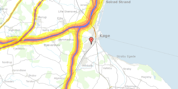 Trafikstøjkort på Kaprifolievej 3, 4600 Køge