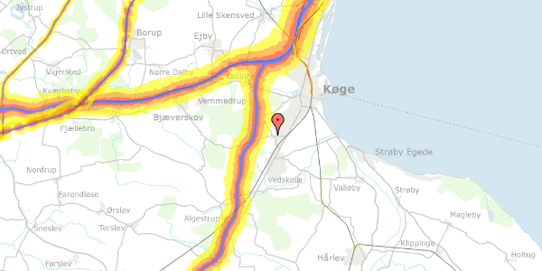 Trafikstøjkort på Lidemarksvej 29, 4681 Herfølge