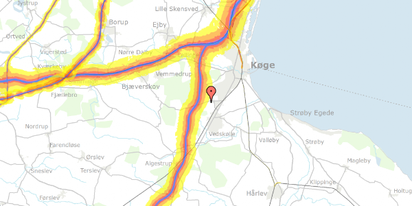 Trafikstøjkort på Lidemarksvej 33A, 4681 Herfølge