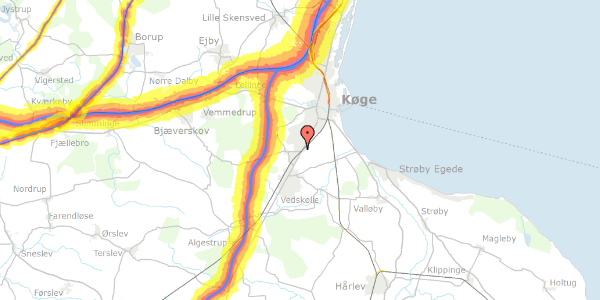 Trafikstøjkort på Læsøvej 2, 4600 Køge