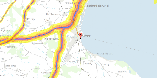 Trafikstøjkort på Norgesvej 3, 2. th, 4600 Køge