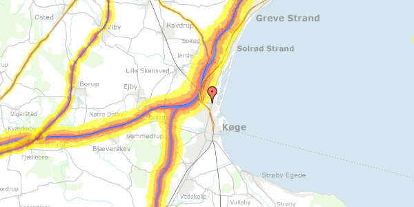 Trafikstøjkort på Nørrelyng 17, 4600 Køge