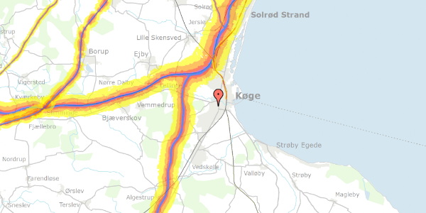 Trafikstøjkort på Parkvej 48, 2. th, 4600 Køge