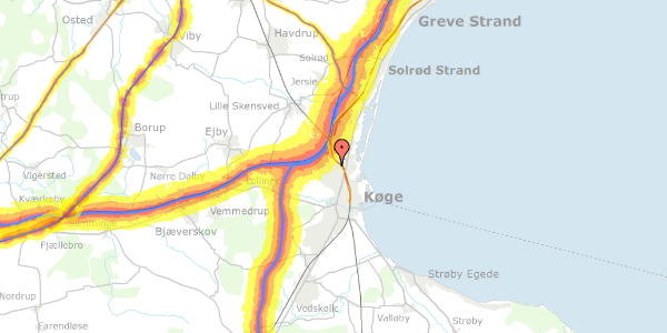 Trafikstøjkort på Pærehaven 28, 4600 Køge