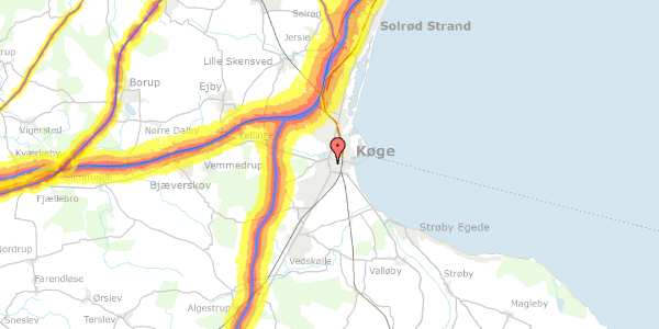 Trafikstøjkort på Sandmarksbo 1, 2. 211, 4600 Køge