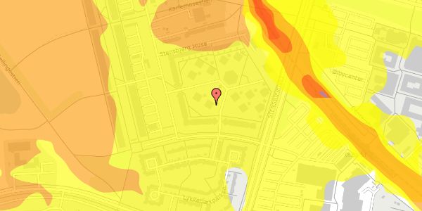 Trafikstøjkort på Stensbjerg Huse 34, . th, 4600 Køge