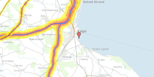 Trafikstøjkort på Strandvejen 137, 4600 Køge