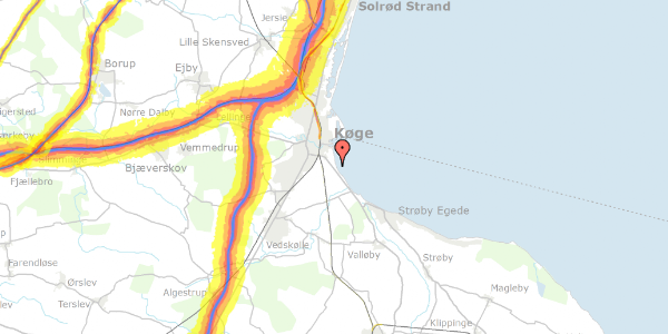 Trafikstøjkort på Strandvejen 147, 4600 Køge