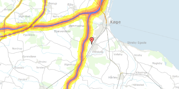 Trafikstøjkort på Søllerupvej 8, 4681 Herfølge