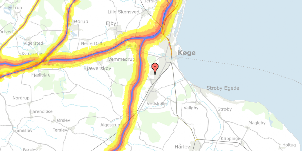 Trafikstøjkort på Sønderhegnet 57, 4600 Køge