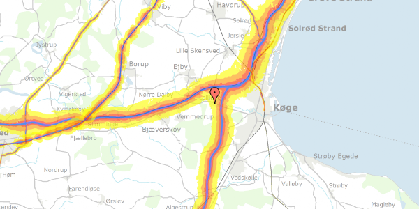 Trafikstøjkort på Sønderledet 10, 4600 Køge