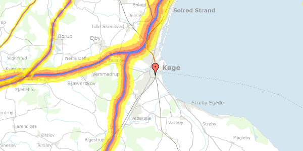 Trafikstøjkort på Søndre Alle 40, 2. th, 4600 Køge