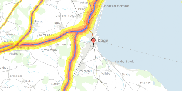 Trafikstøjkort på Søndre Alle 46, st. th, 4600 Køge