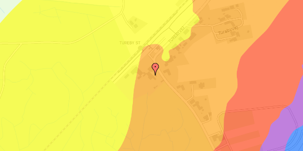 Trafikstøjkort på Turebyvej 8E, 4682 Tureby