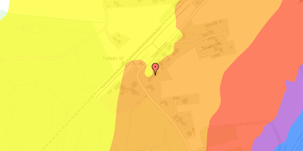Trafikstøjkort på Turebyvej 21, 4682 Tureby