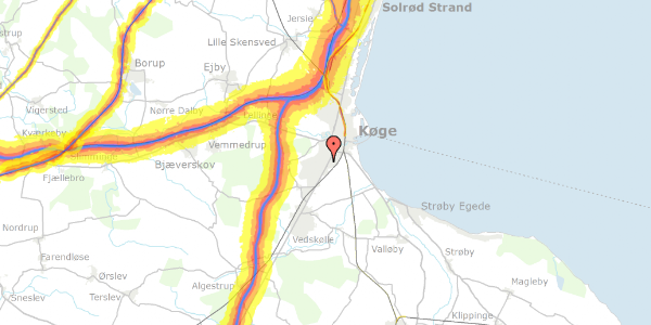 Trafikstøjkort på Valmuevej 8, 4600 Køge