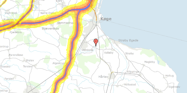 Trafikstøjkort på Vedskøllevej 31, 4600 Køge