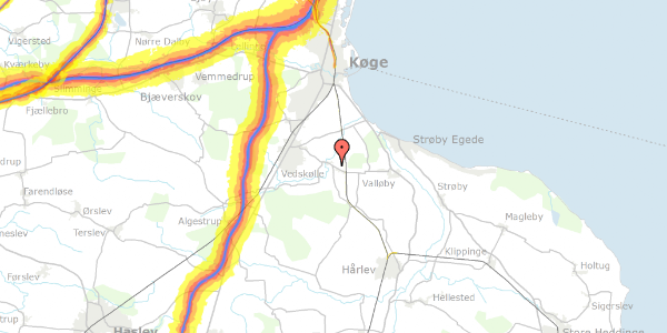 Trafikstøjkort på Vedskøllevej 70, 4600 Køge