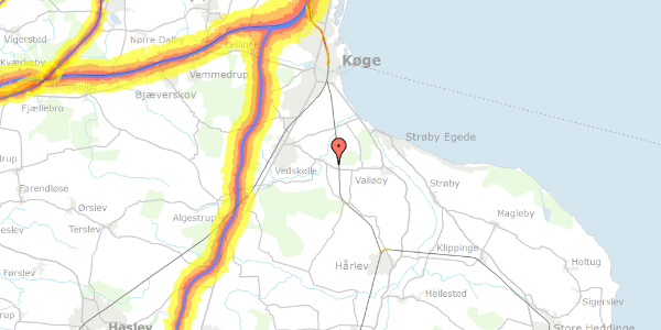 Trafikstøjkort på Vedskøllevej 85, 4600 Køge
