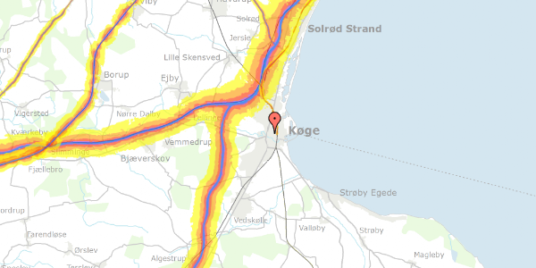 Trafikstøjkort på Vestergade 41, 4600 Køge