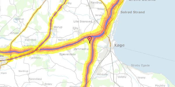 Trafikstøjkort på Vesterledet 12, 4600 Køge