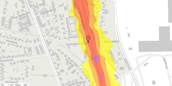 Trafikstøjkort på Østre Sandmarksvej 24, 2. th, 4600 Køge