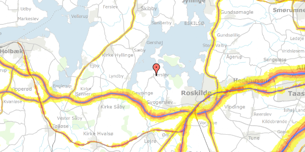 Trafikstøjkort på Bognæsvej 5A, 4000 Roskilde