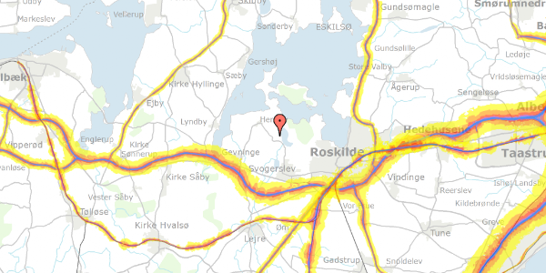 Trafikstøjkort på Boserupvej 203, 4000 Roskilde