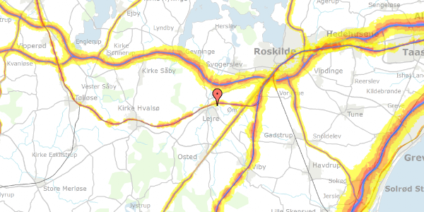 Trafikstøjkort på Flædevadsvej 4, 4320 Lejre