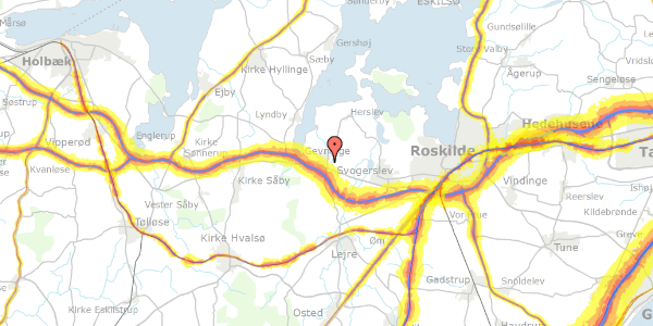 Trafikstøjkort på Gevninge Bygade 25, 4000 Roskilde