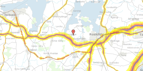 Trafikstøjkort på Gevninge Bygade 58, 4000 Roskilde