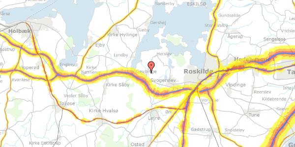 Trafikstøjkort på Gevninge Kirkestræde 2, 4000 Roskilde