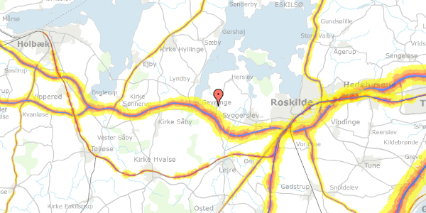 Trafikstøjkort på Grydehøj 8, 4000 Roskilde