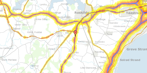 Trafikstøjkort på Gøderupvej 22, 4000 Roskilde