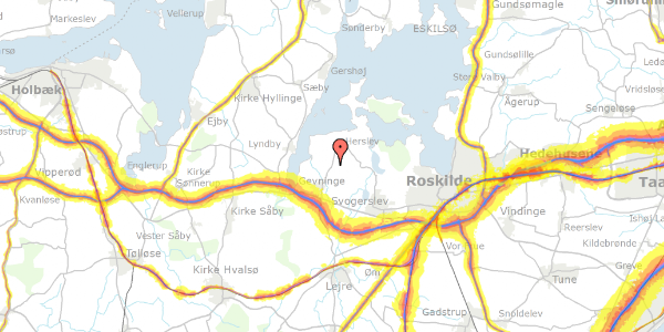 Trafikstøjkort på Herslevvej 12, 4000 Roskilde