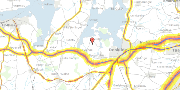Trafikstøjkort på Herslevvej 14, 4000 Roskilde