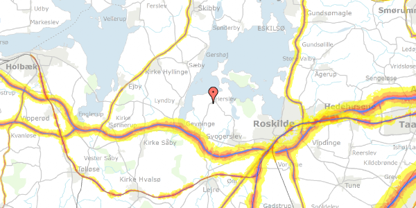 Trafikstøjkort på Herslevvej 41, 4000 Roskilde