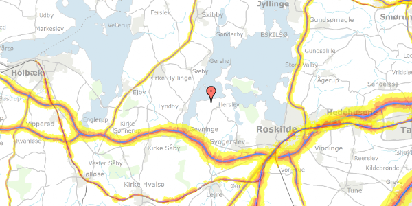 Trafikstøjkort på Herslevvej 45, 4000 Roskilde