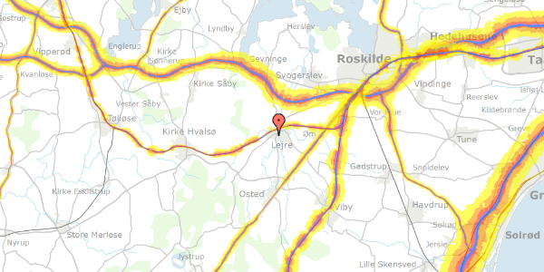 Trafikstøjkort på Holmegårdsvej 6, 4320 Lejre