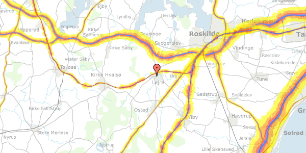 Trafikstøjkort på Holmegårdsvej 15, 4320 Lejre